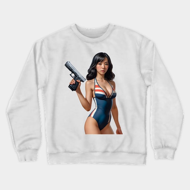 Pinup Girl Crewneck Sweatshirt by Rawlifegraphic